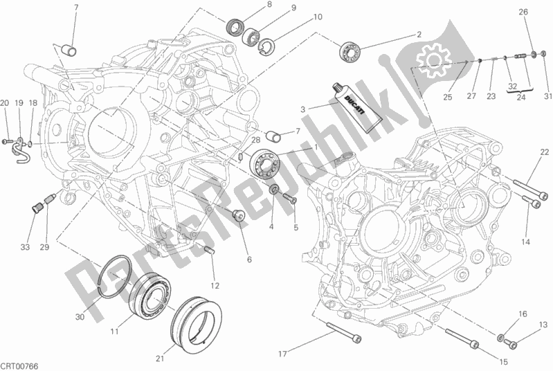 Todas las partes para Cojinetes Del Cárter de Ducati Diavel Carbon FL USA 1200 2018